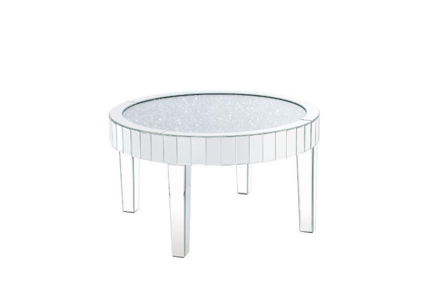 ACME - Ornat - Coffee Table - Mirrored & Faux Diamonds - 18" - 5th Avenue Furniture