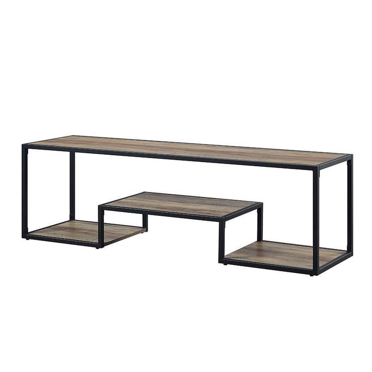 ACME - Idella - TV Stand - Rustic Oak & Black Finish - 5th Avenue Furniture