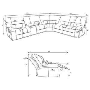 CoasterEssence - Brunson - 3 Piece Upholstered Motion Sectional - Brown - 5th Avenue Furniture