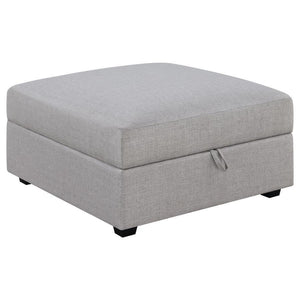 CoasterElevations - Cambria - Upholstered Square Storage Ottoman - Gray - 5th Avenue Furniture