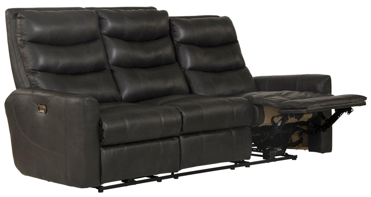 Catnapper - Bosa - Power Reclining Sofa - Charcoal - Leather - 5th Avenue Furniture