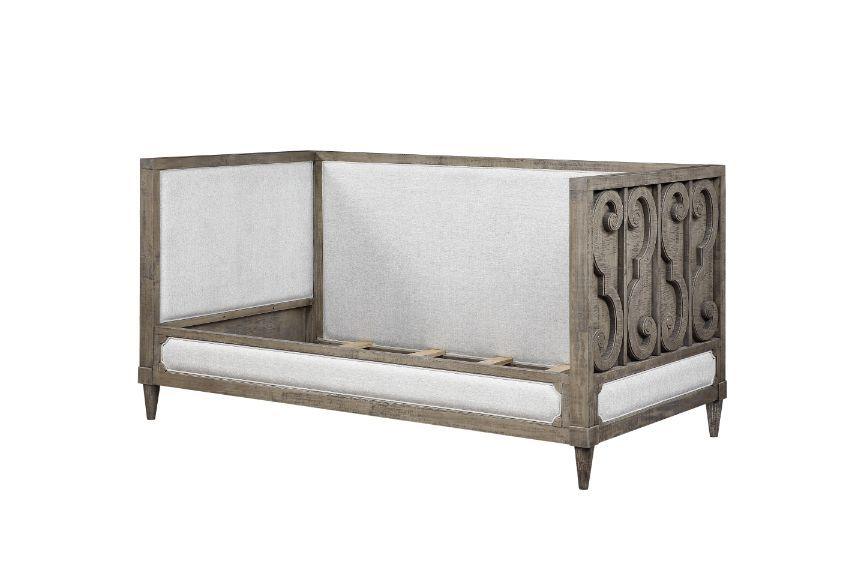 ACME - Artesia - Daybed - Tan Fabric & Salvaged Natural Finish - 5th Avenue Furniture