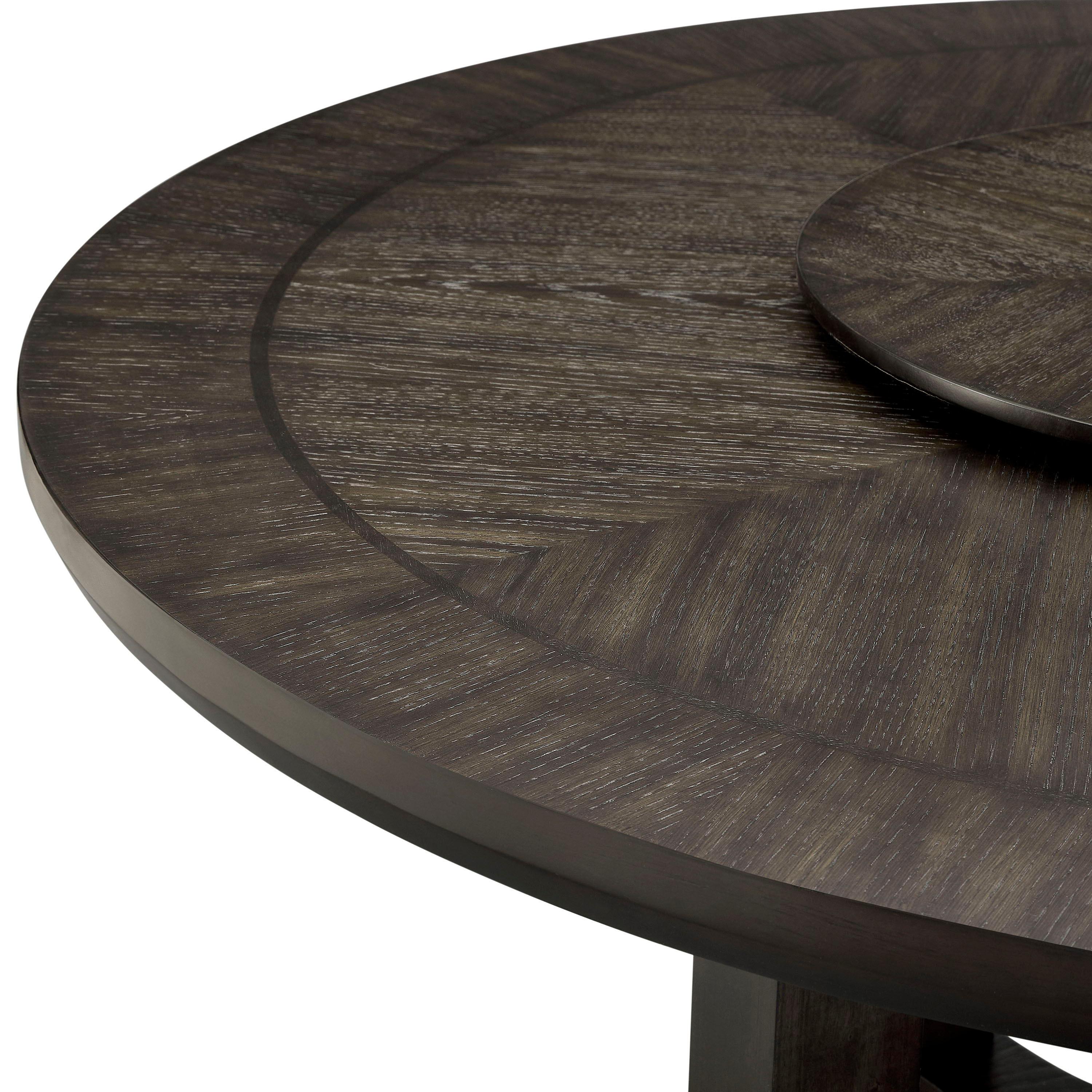 Crown Mark - Jeffries - Round Table With Lazy Susan - Espresso - 5th Avenue Furniture