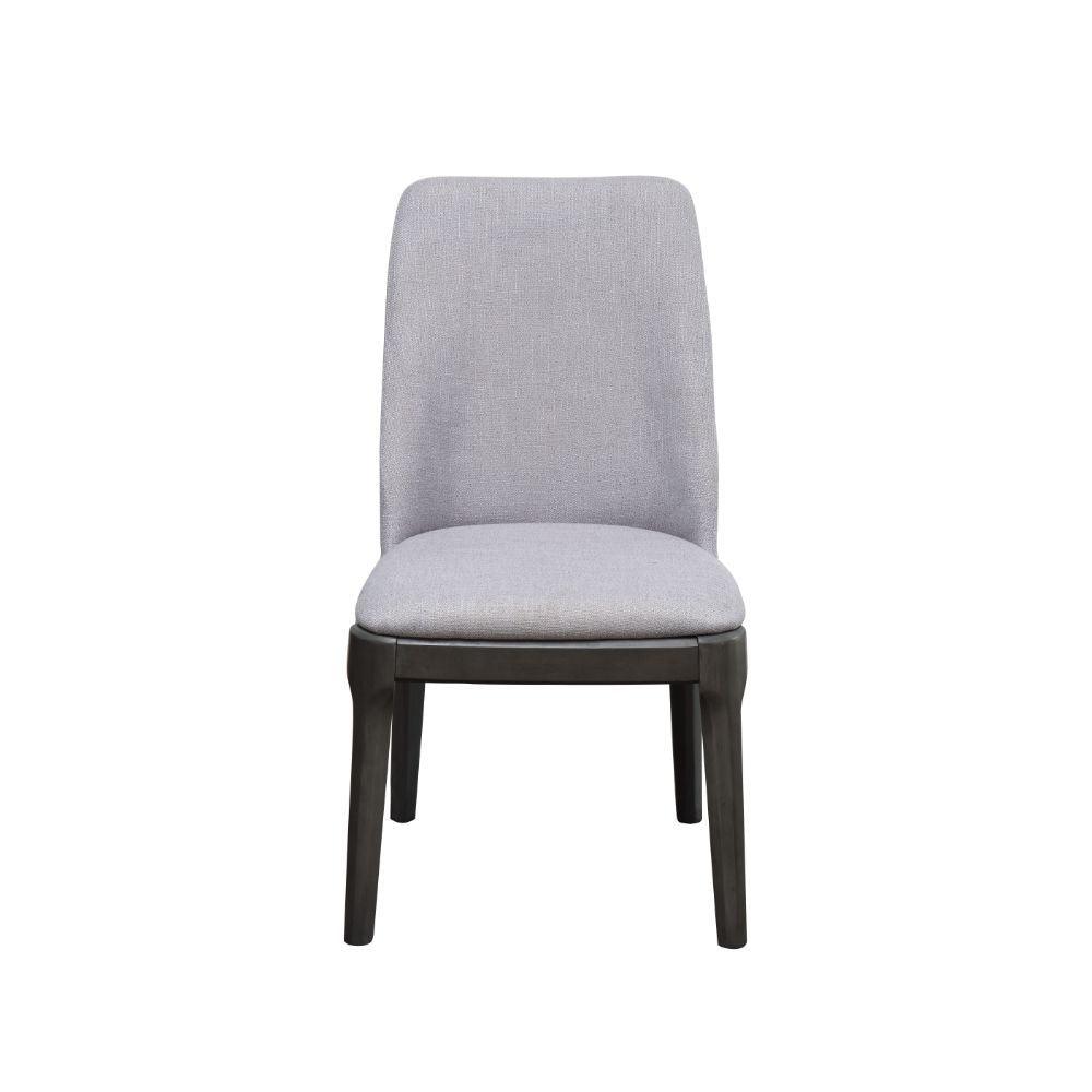ACME - Madan - Side Chair (Set of 2) - Light Gray Linen & Gray Oak - 5th Avenue Furniture