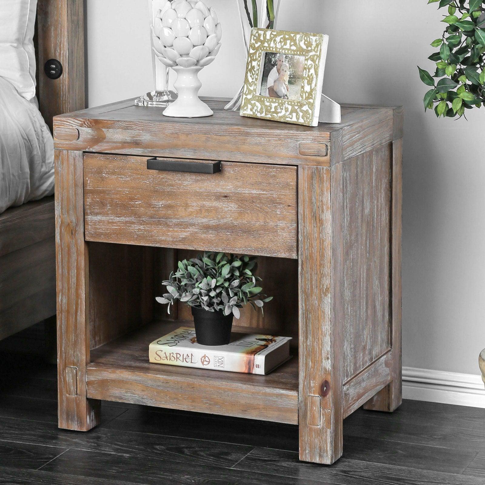 Furniture of America - Wynton - Nightstand - Weathered Light Oak - 5th Avenue Furniture