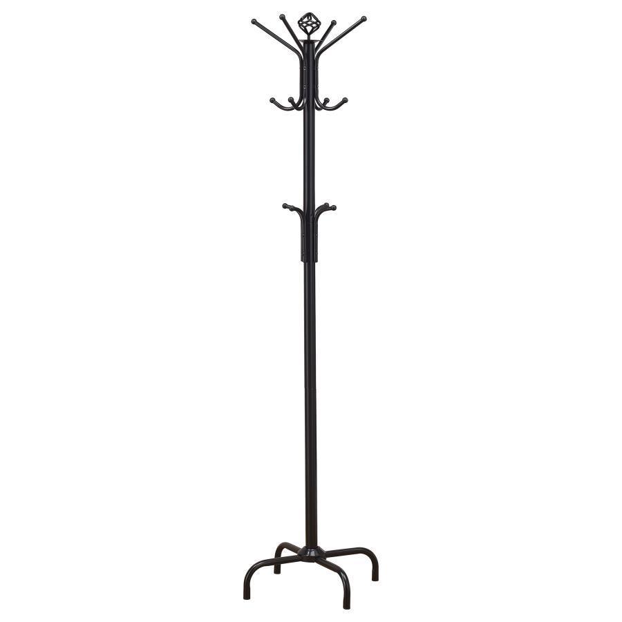 CoasterEveryday - Collier - 12-Hook Coat Rack - Black - 5th Avenue Furniture