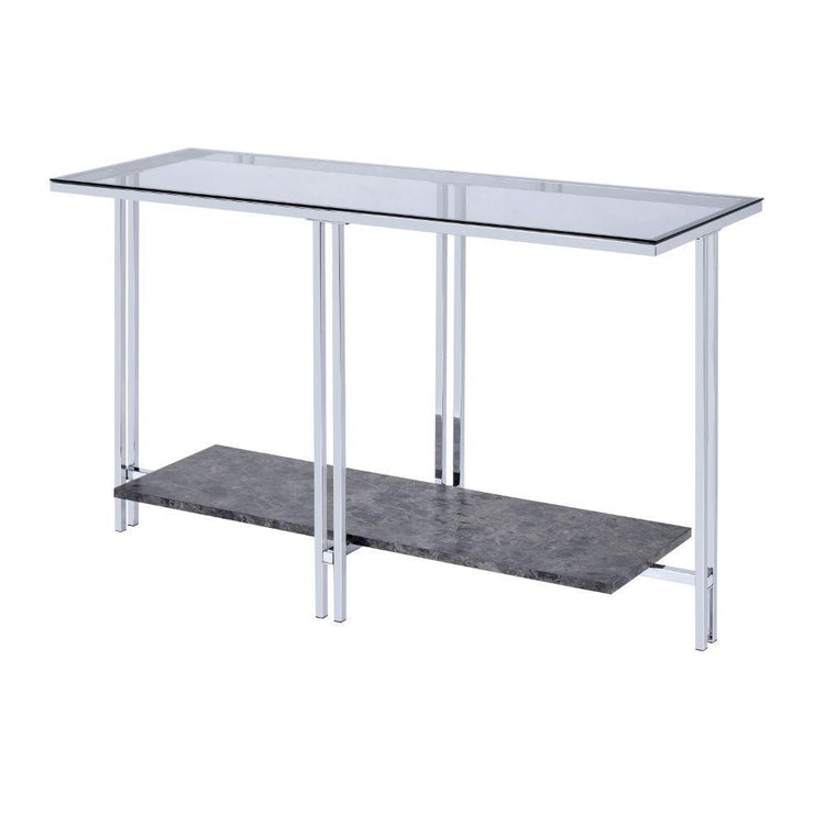 ACME - Liddell - Accent Table - Chrome & Glass - 5th Avenue Furniture