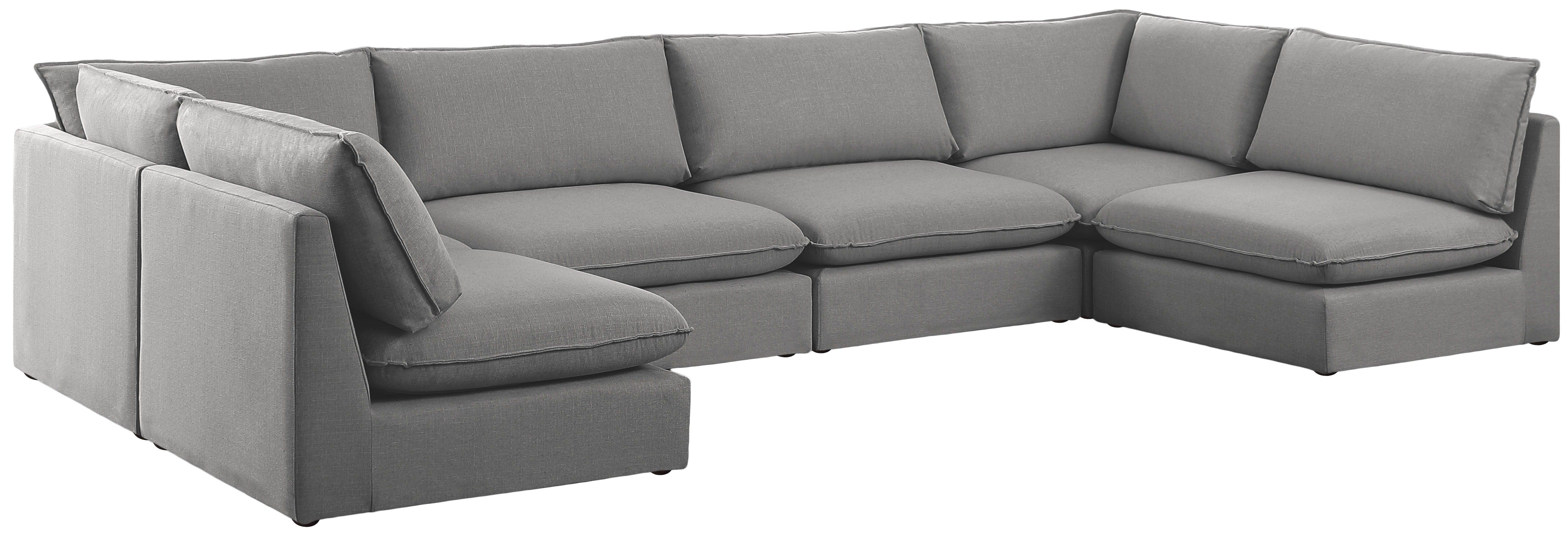 Meridian Furniture - Mackenzie - Modular Sectional 6 Piece - Gray - Modern & Contemporary - 5th Avenue Furniture