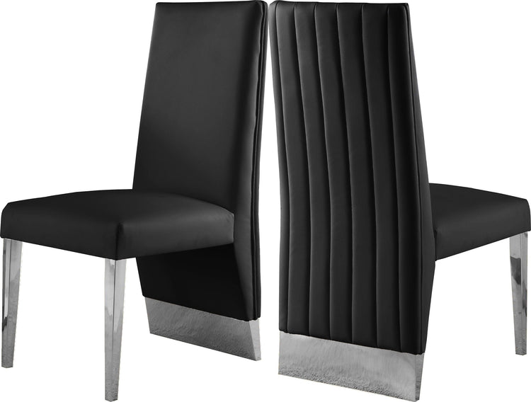 Meridian Furniture - Porsha - Dining Chair Set - Chrome Base - 5th Avenue Furniture