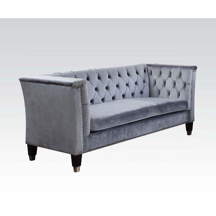 ACME - Honor - Loveseat - Blue-Gray Velvet - 5th Avenue Furniture