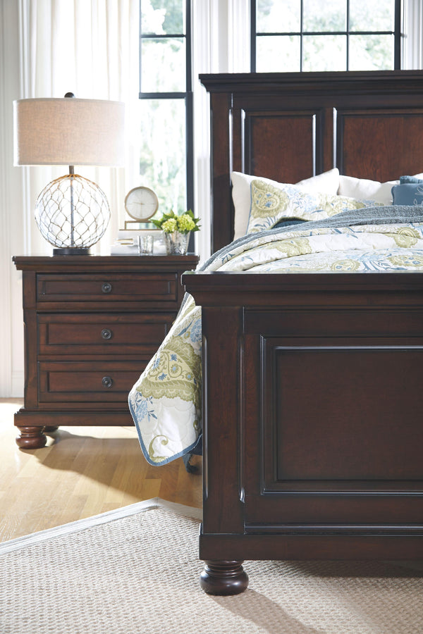 Ashley Furniture - Porter - Dark Brown - Two Drawer Night Stand - 5th Avenue Furniture
