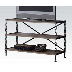 ACME - Jodie - TV Stand - Rustic Oak & Antique Black - 5th Avenue Furniture