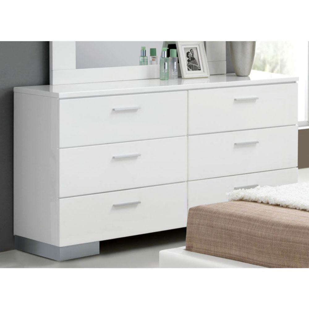 ACME - Lorimar - Dresser - White & Chrome Leg - 5th Avenue Furniture