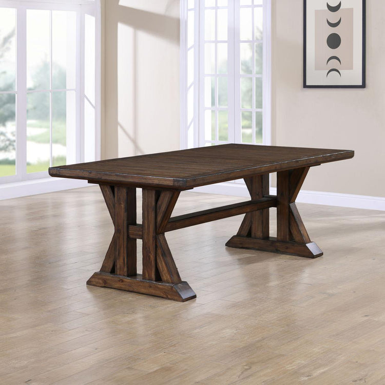 Steve Silver Furniture - Auburn - Table With 2 / 20" Table Leaves - Dark Brown - 5th Avenue Furniture