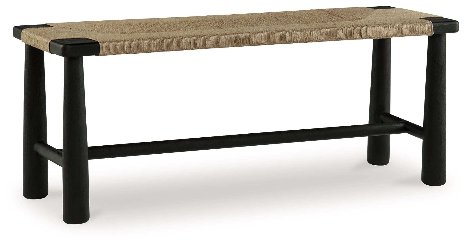 Acerman - Black / Natural - Accent Bench - 5th Avenue Furniture