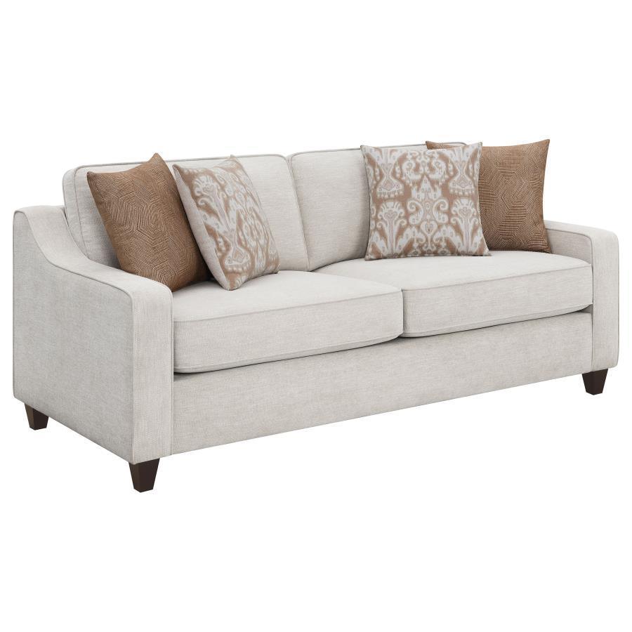 CoasterElevations - Christine - Upholstered Cushion Back Sofa - Beige - 5th Avenue Furniture