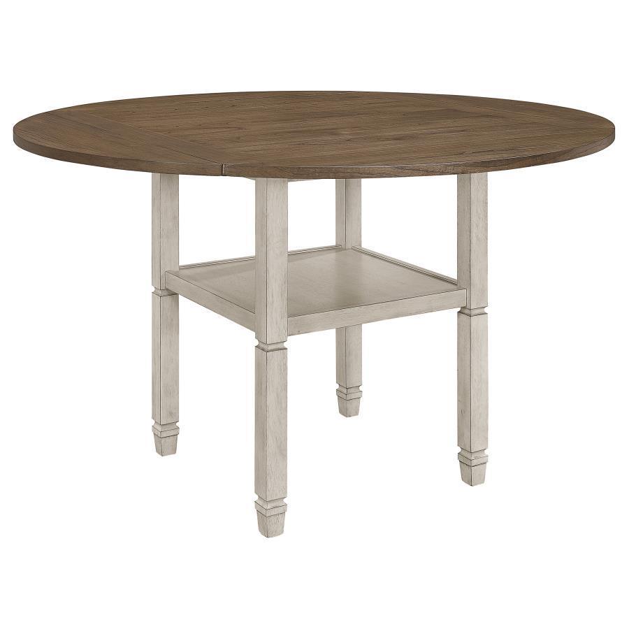 CoasterEssence - Sarasota - Counter Height Table With Shelf Storage - Nutmeg And Rustic Cream - 5th Avenue Furniture