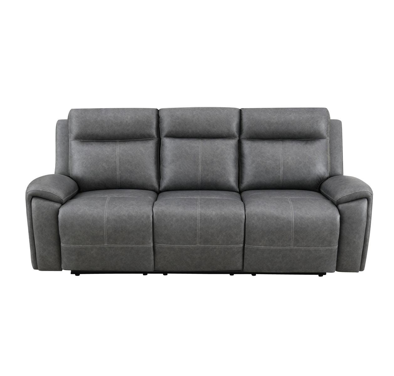 Steve Silver Furniture - Gaston - Manual Reclining Sofa - Gray - 5th Avenue Furniture