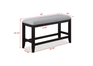 Crown Mark - Frey - Counter Height Bench - Black - 5th Avenue Furniture