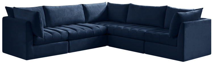 Meridian Furniture - Jacob - Modular Sectional 5 Piece - Navy - Fabric - 5th Avenue Furniture