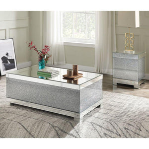 ACME - Mallika - Coffee Table - Mirrored & Faux Crystals - 5th Avenue Furniture
