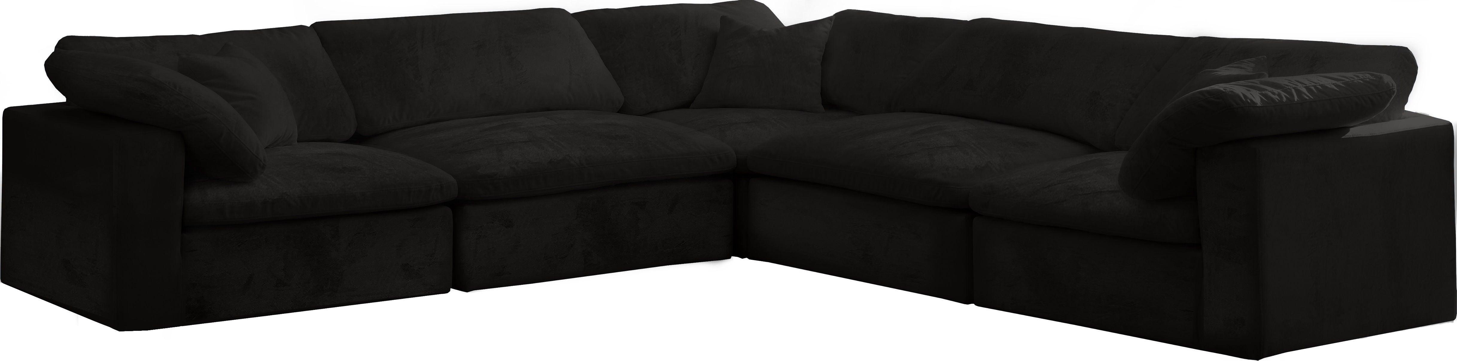 Meridian Furniture - Cozy - Modular Sectional Cloud - Black - Fabric - 5th Avenue Furniture