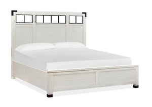 Magnussen Furniture - Harper Springs - Queen Panel Bed Metal / Wood Headboard - Silo White - 5th Avenue Furniture