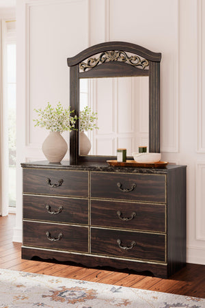 Signature Design by Ashley® - Glosmount - Two-tone - Dresser And Mirror - 5th Avenue Furniture