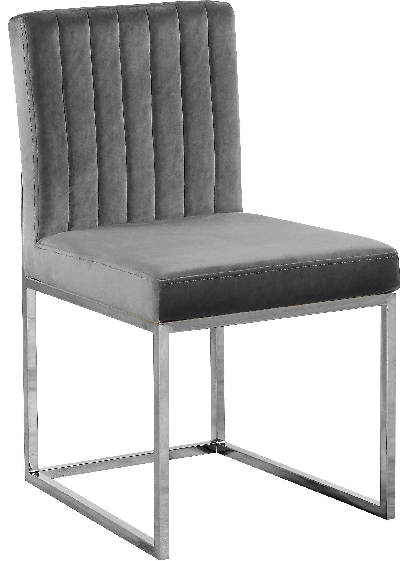 Meridian Furniture - Giselle - Dining Chair with Chrome Base (Set of 2) - 5th Avenue Furniture