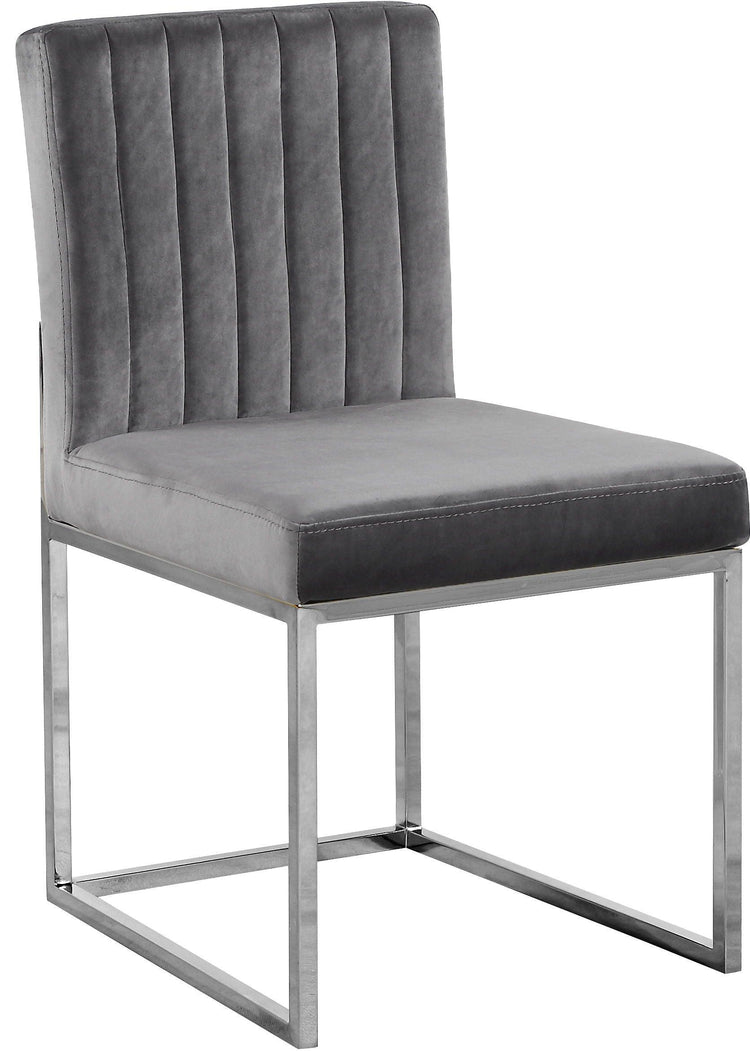 Meridian Furniture - Giselle - Dining Chair with Chrome Base (Set of 2) - 5th Avenue Furniture