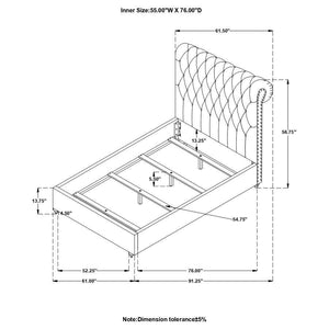 CoasterEssence - Devon - Button Tufted Upholstered Bed - 5th Avenue Furniture