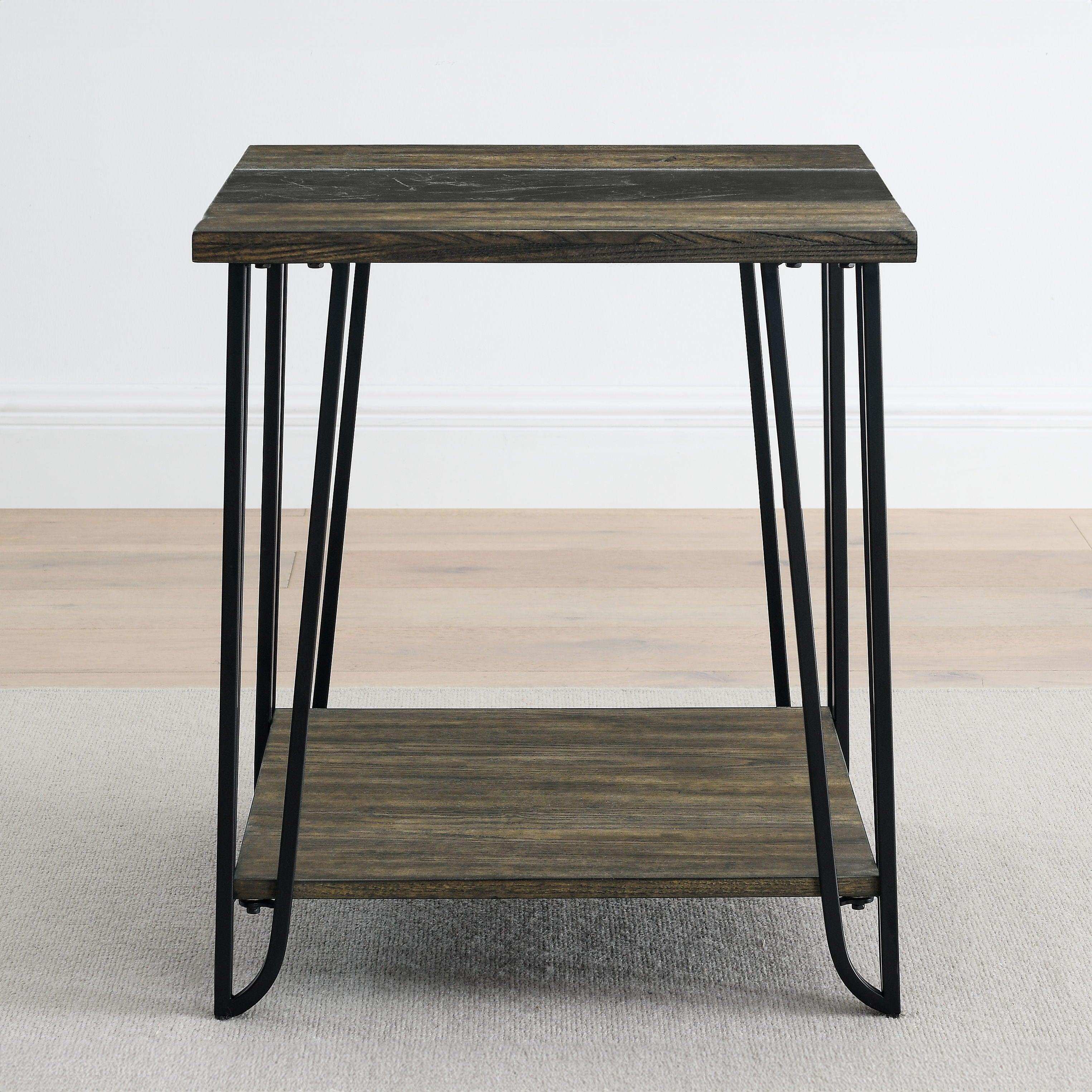 Steve Silver Furniture - Harper - End Table With Sintered Stone Inlay - Brown - 5th Avenue Furniture