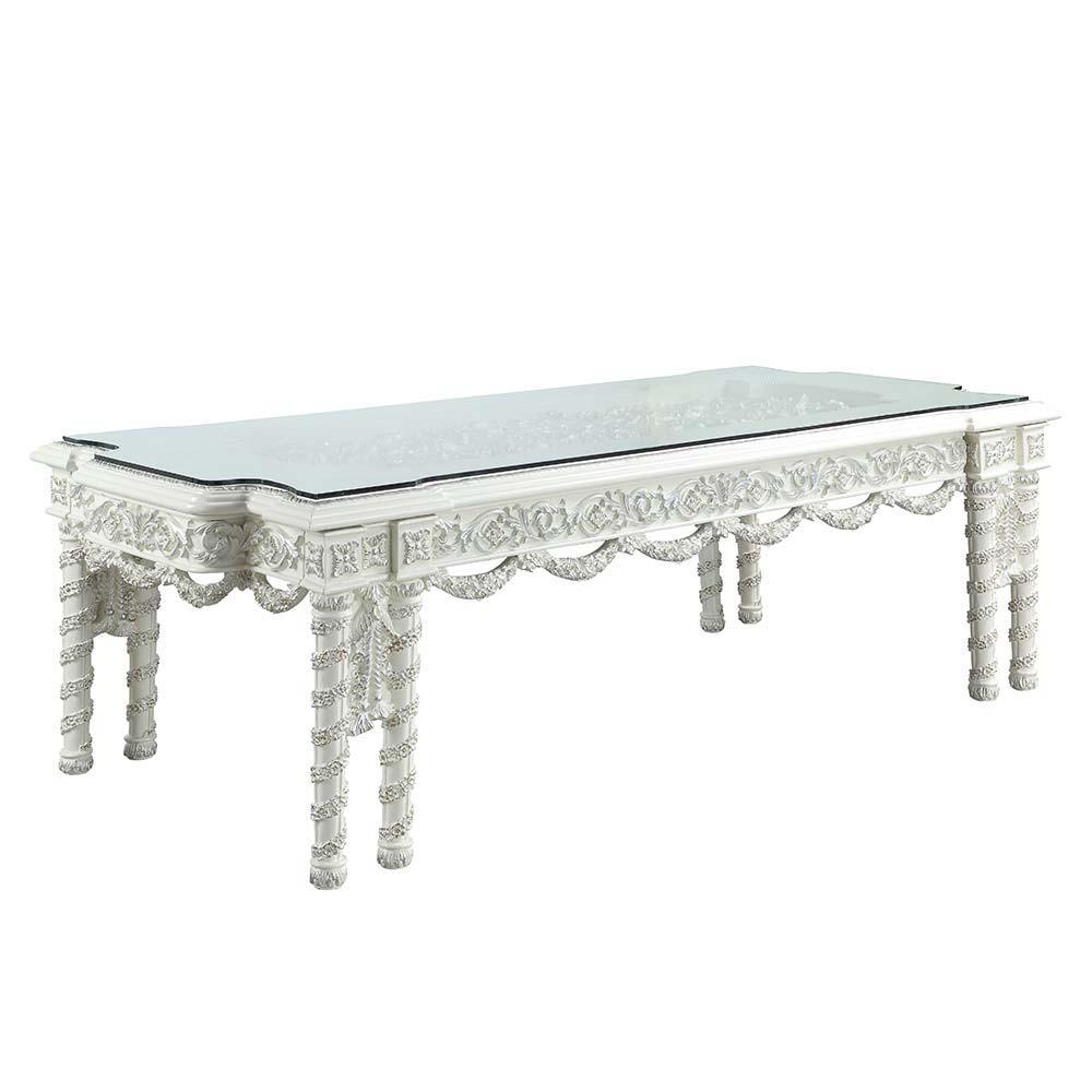 ACME - Vanaheim - Dining Table - Antique White Finish - 5th Avenue Furniture