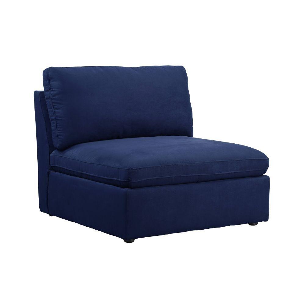 ACME - Crosby - Armless Chair - Blue Fabric - 5th Avenue Furniture