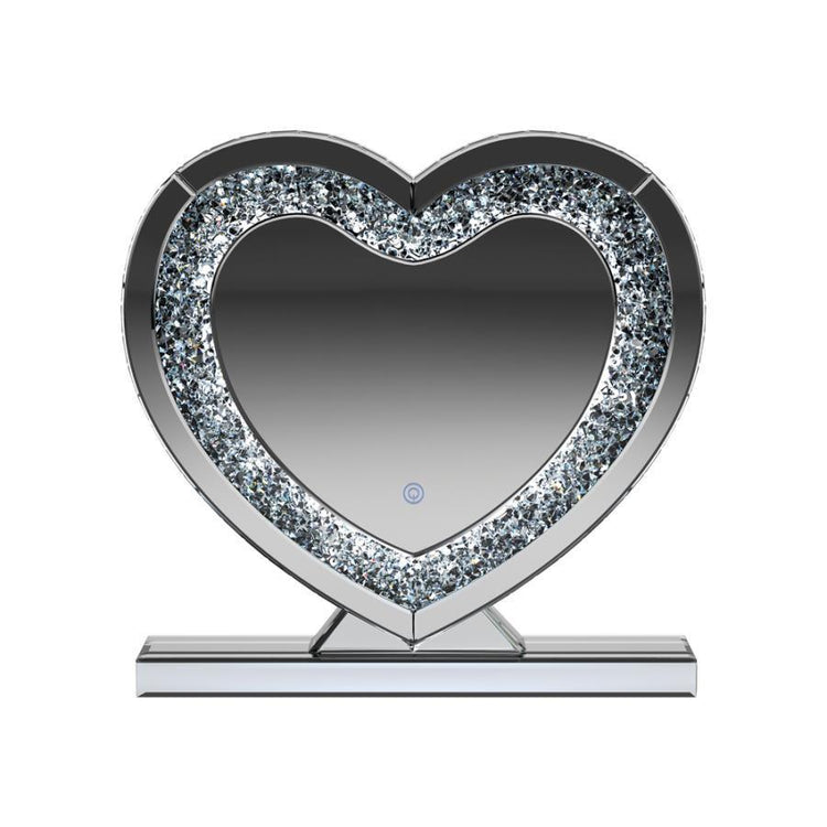 CoasterEveryday - Euston - Heart Shape Table - Mirror Silver - 5th Avenue Furniture