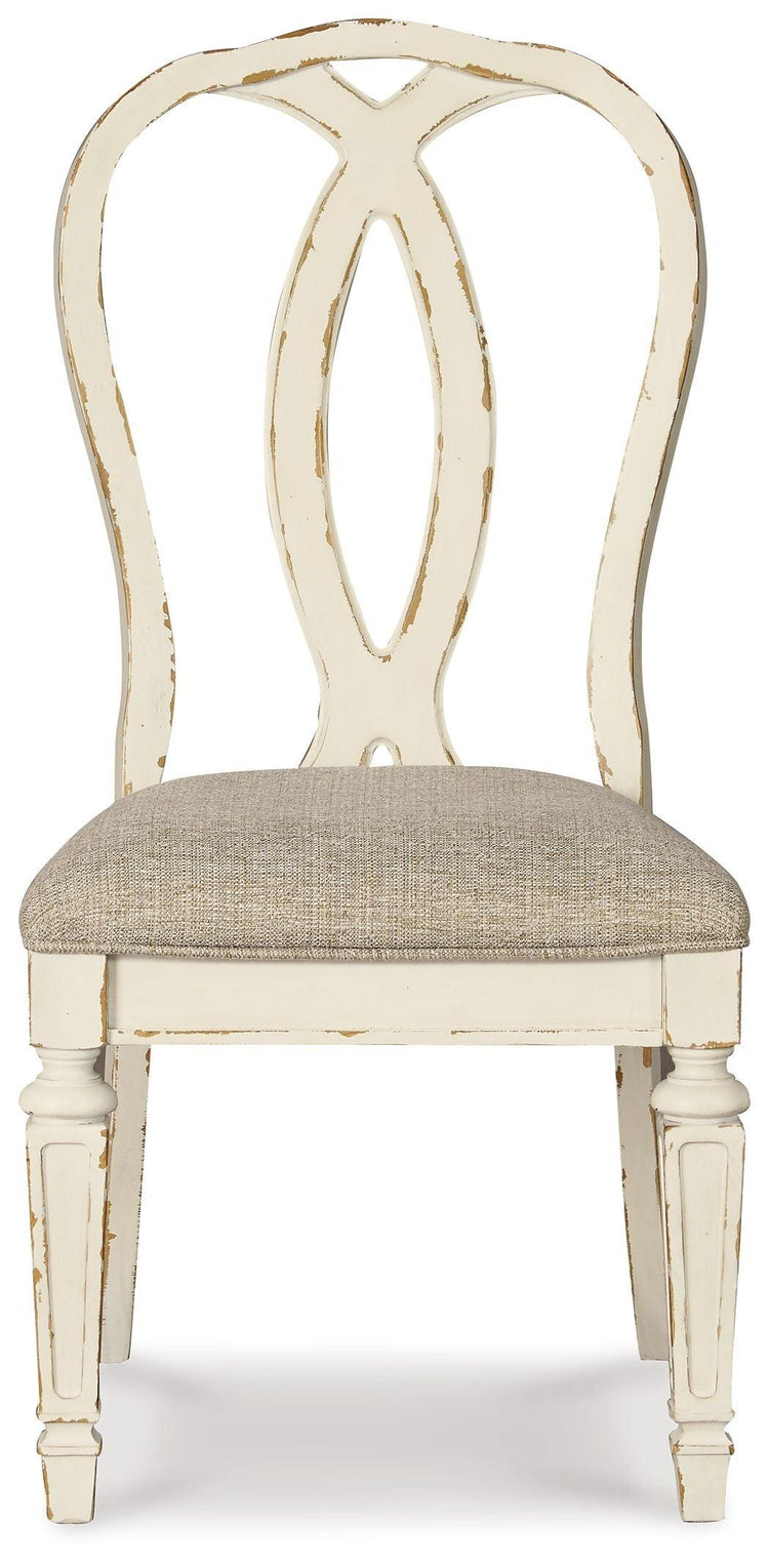 Ashley Furniture - Realyn - Chipped White - Dining Uph Side Chair (Set of 2) - Ribbonback - 5th Avenue Furniture