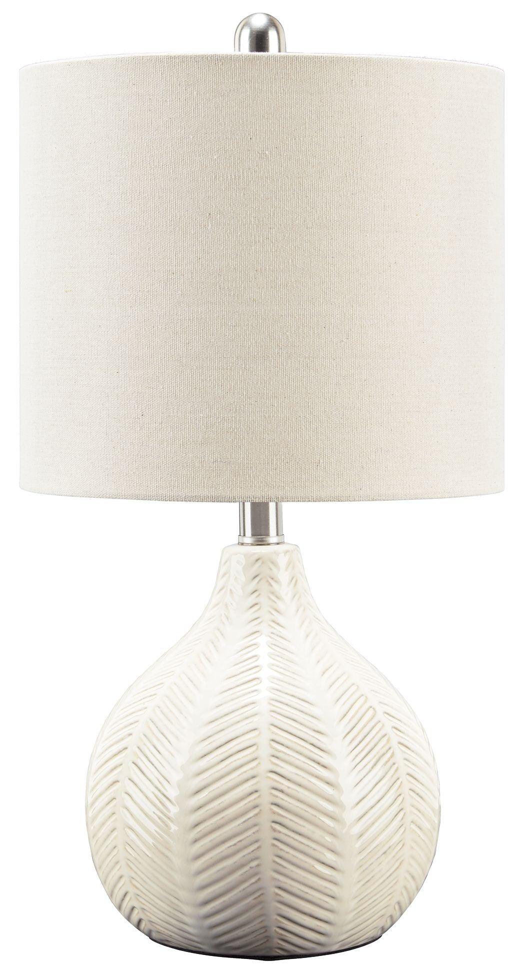 Ashley Furniture - Rainermen - Off White - Ceramic Table Lamp - 5th Avenue Furniture