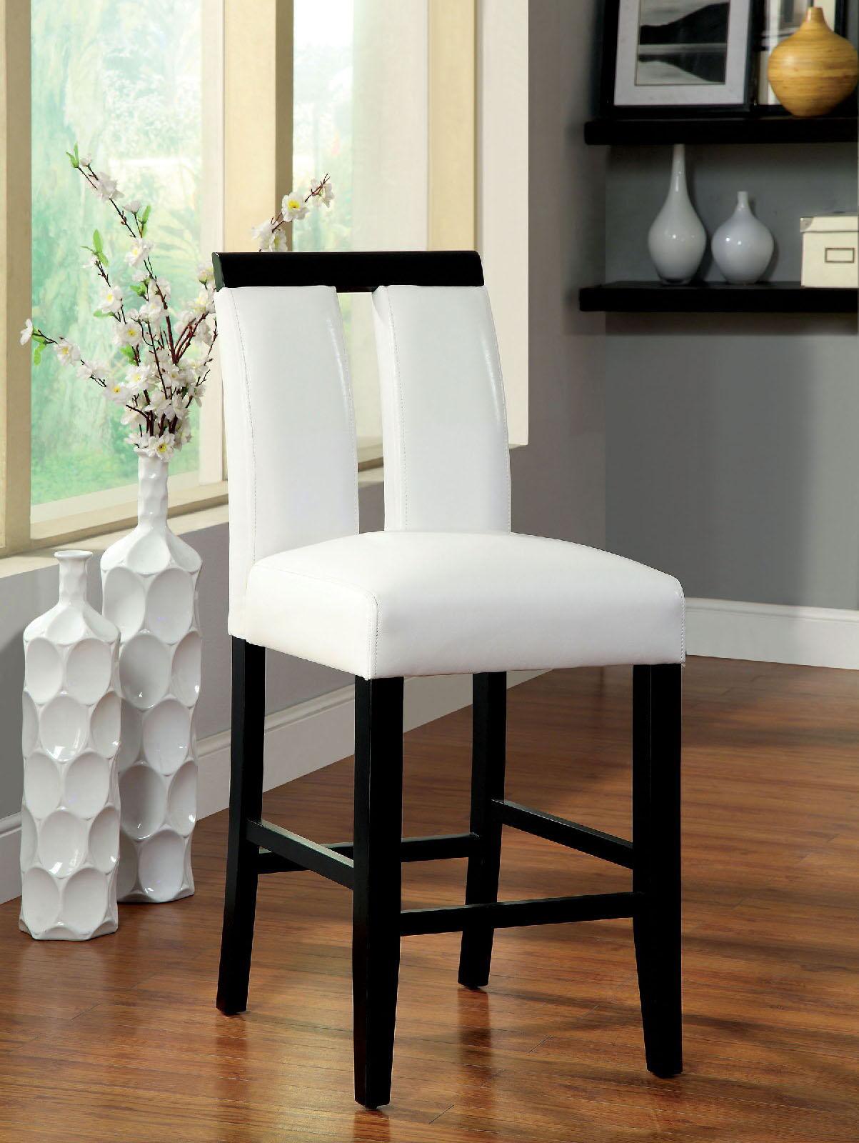 Furniture of America - Luminar - Counter Height Chair (Set of 2) - Black / White - 5th Avenue Furniture