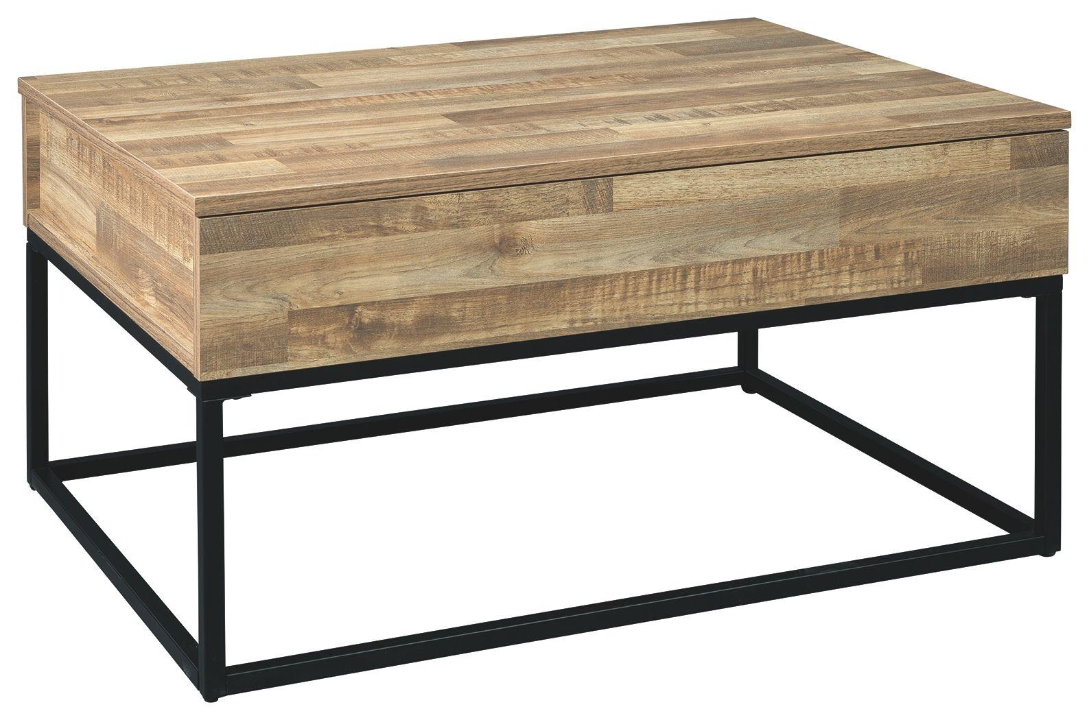 Ashley Furniture - Gerdanet - Natural - Lift Top Cocktail Table - 5th Avenue Furniture