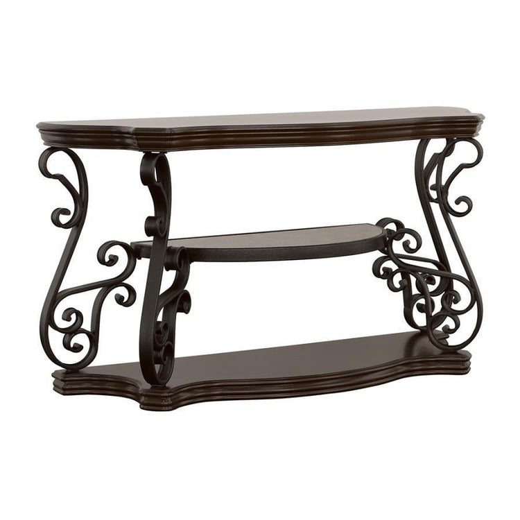 CoasterEssence - Laney - Sofa Table - Deep Merlot And Clear - 5th Avenue Furniture