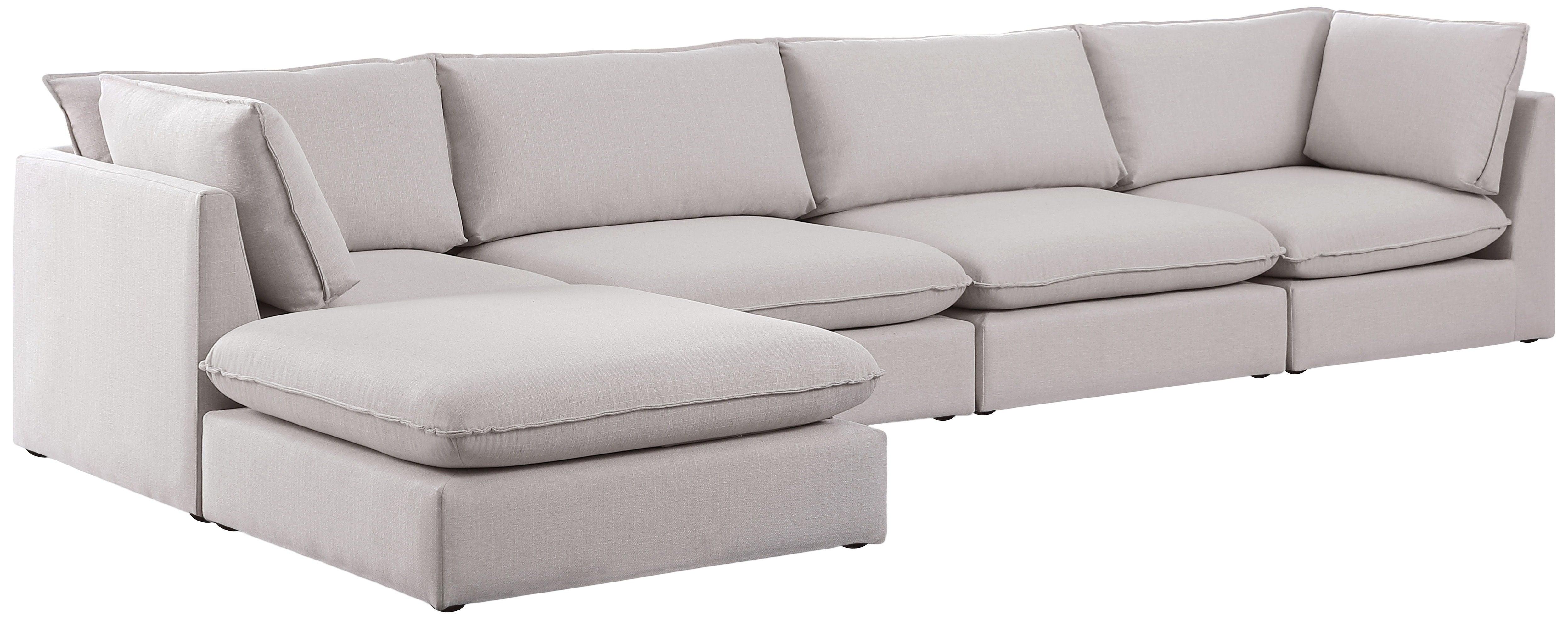 Meridian Furniture - Mackenzie - Modular Sectional 5 Piece - Beige - Fabric - Modern & Contemporary - 5th Avenue Furniture