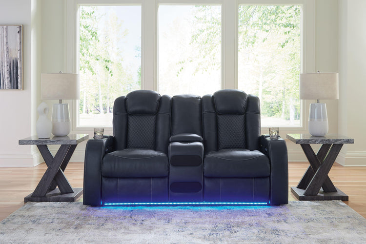 Fyne-dyme Sapphire Blue Power Reclining Sofa Loveseat 5th