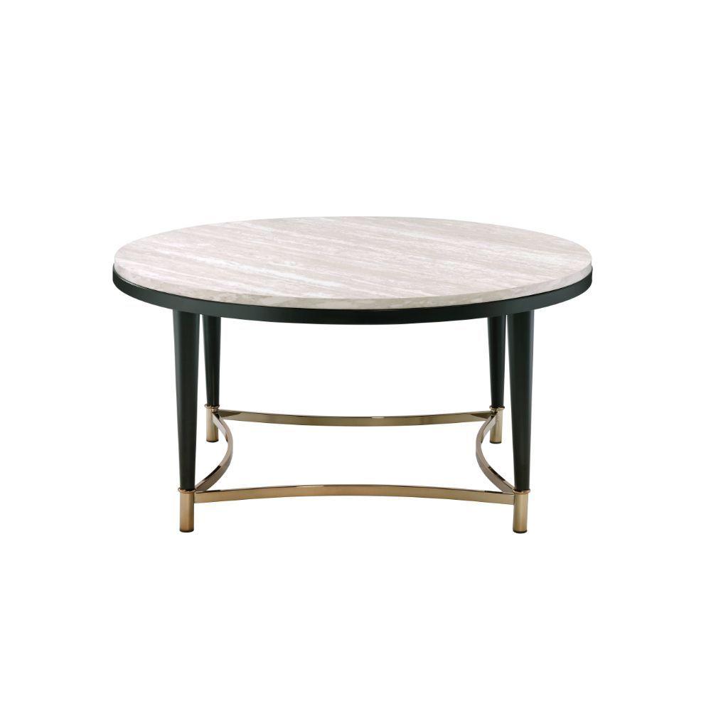 ACME - Ayser - Coffee Table - White Washed & Black - 5th Avenue Furniture