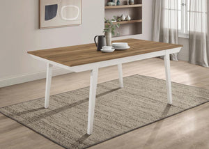 Coaster Fine Furniture - Nogales - Dining Table - Natural Acacia / White - 5th Avenue Furniture