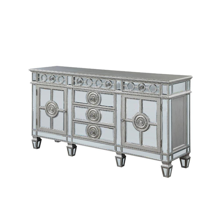 ACME - Varian - Server - Mirrored & Antique Platinum - 36" - 5th Avenue Furniture