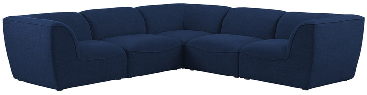 Meridian Furniture - Miramar - Modular Sectional 5 Piece - Navy - Fabric - 5th Avenue Furniture