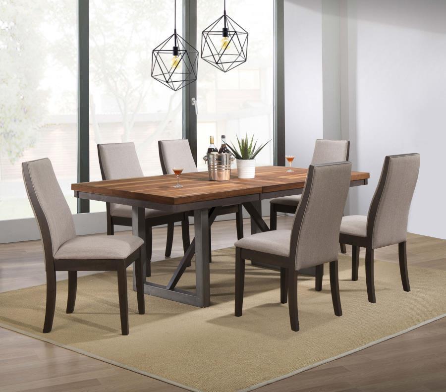 CoasterEssence - Spring Creek - Dining Table With Extension Leaf - Natural Walnut - 5th Avenue Furniture