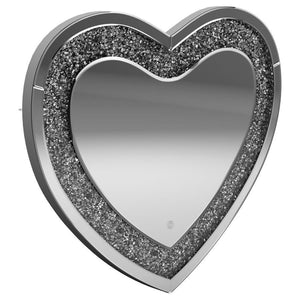 CoasterEssence - Aiko - Heart Shape Wall Mirror - Silver - 5th Avenue Furniture