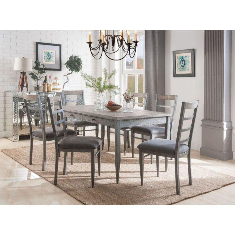 ACME - Ornat - Dining Table - Gray Oak & Antique Gray - 5th Avenue Furniture
