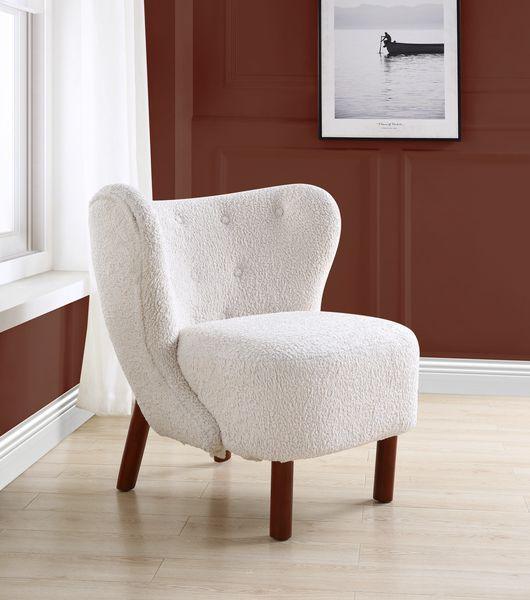 ACME - Zusud - Accent Chair - White Teddy Sherpa - 5th Avenue Furniture